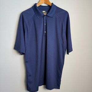 Greg Norman Play Dry Men's Short Sleeve Golf Performance Polo Shirt Navy Size XL